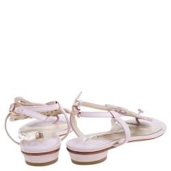 Pre Owned Sophia Webster Pink Glitter Leather Seraphina Angel Wing Flats Size 36.5