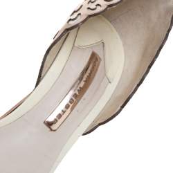 Pre Owned Sophia Webster Rose Gold Leather And White Evangeline Open Toe Sandals Size 38