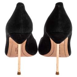 Pre Owned Sophia Webster Black Suede Loren Peep Toe Pumps Size 37