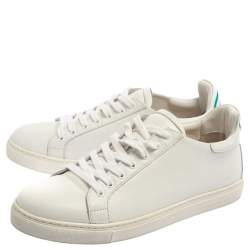 Pre Owned Sophia Webster White Leather Bibi Butterfly Sneakers Size 39.5