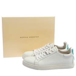 Pre Owned Sophia Webster White Leather Bibi Butterfly Sneakers Size 39.5