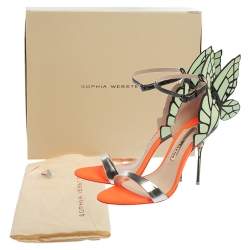   Sophia Webster Multicolor Patent Leather Chiara Butterfly Ankle Cuff Sandals Size 37