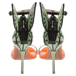   Sophia Webster Multicolor Patent Leather Chiara Butterfly Ankle Cuff Sandals Size 37