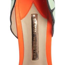   Sophia Webster Multicolor Patent Leather Chiara Butterfly Ankle Cuff Sandals Size 37