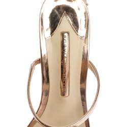 Pre Owned Sophia Webster Rose Gold Leather Rosalind Crystal Heel Sandals Size 39