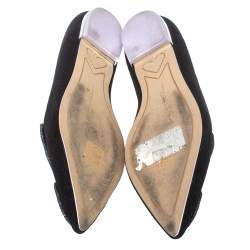 Pre Owned Sophia Webster Black Suede Bibi Butterfly Pointed Toe Ballet Flats Size 37