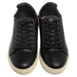 Pre Owned Sophia Webster Black Leather Bibi Butterfly Low Top Sneakers Size 39.5