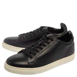 Pre Owned Sophia Webster Black Leather Bibi Butterfly Low Top Sneakers Size 39.5