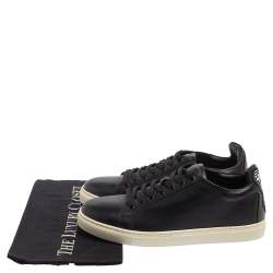 Pre Owned Sophia Webster Black Leather Bibi Butterfly Low Top Sneakers Size 39.5