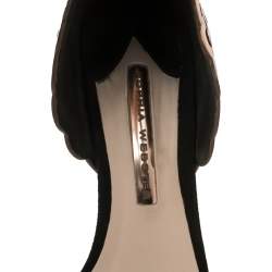 Sophia Webster Black/Rose Gold Suede and Leather Evangeline Open Toe Sandals Size 40