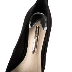 Pre Owned Sophia Webster Black Satin Crystal Embellished Coco Pumps Size 39.5