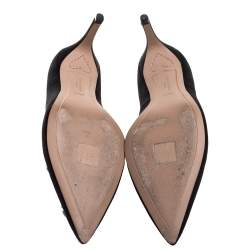 Pre Owned Sophia Webster Black Satin Crystal Embellished Bibi Pumps Size 36.5