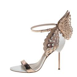 Pre Owned Sophia Webster Gold Leather Evangeline Sandals Size 40