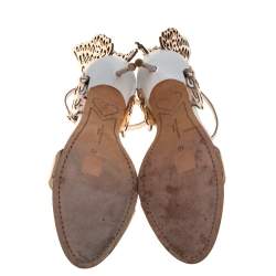 Pre Owned Sophia Webster Gold Leather Evangeline Sandals Size 40