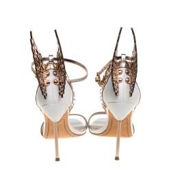 Pre Owned Sophia Webster Gold Leather Evangeline Sandals Size 40