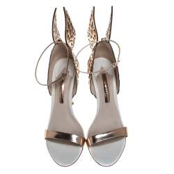 Pre Owned Sophia Webster Gold Leather Evangeline Sandals Size 40