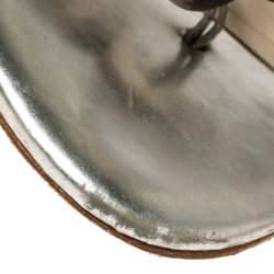 Pre Owned Sophia Webster Metallic Bronze And Silver Leather Seraphina Angel Wing Flat Sandals Size 40 