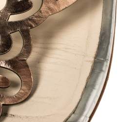 Pre Owned Sophia Webster Metallic Bronze And Silver Leather Seraphina Angel Wing Flat Sandals Size 40 