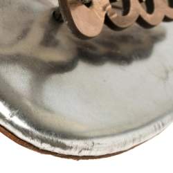 Pre Owned Sophia Webster Metallic Bronze And Silver Leather Seraphina Angel Wing Flat Sandals Size 40 