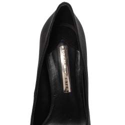 Pre Owned Sophia Webster Black Satin Lilico Crystal Embellished Pumps Size 38.5