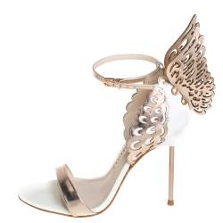 Pre Owned Sophia Webster Gold Patent Leather Evangeline Sandals Size 37