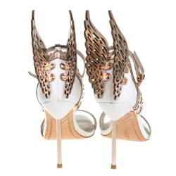 Pre Owned Sophia Webster Gold Patent Leather Evangeline Sandals Size 37