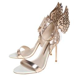 Pre Owned Sophia Webster Gold Patent Leather Evangeline Sandals Size 37