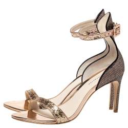 Pre Owned Sophia Webster Gold/Bronze Nicole Ankle Strap Sandals Size 41