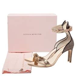 Pre Owned Sophia Webster Gold/Bronze Nicole Ankle Strap Sandals Size 41