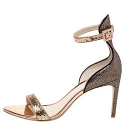 Pre Owned Sophia Webster Gold/Bronze Nicole Ankle Strap Sandals Size 41