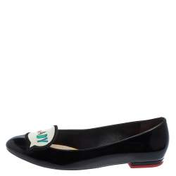 Pre Owned Sophia Webster Black Patent Leather Boss Lady Ballet Flats Size 40