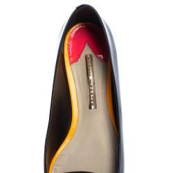 Pre Owned Sophia Webster Black Patent Leather Boss Lady Ballet Flats Size 40