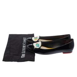 Pre Owned Sophia Webster Black Patent Leather Boss Lady Ballet Flats Size 40