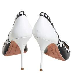 Sophia Webster Black/White Patent Leather And Leather D'orsay Pumps Size 40