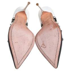 Sophia Webster Black/White Patent Leather And Leather D'orsay Pumps Size 40