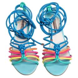 Pre Owned Sophia Webster Multicolor Leather Copacabana Ankle Wrap Sandals Size 41