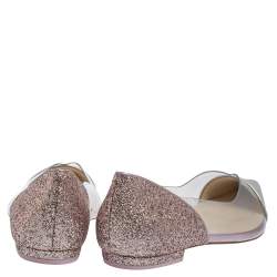 Pre Owned Sophia Webster Silver Leather And PVC Daria Ballerina Flats Size 38