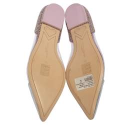 Pre Owned Sophia Webster Silver Leather And PVC Daria Ballerina Flats Size 38