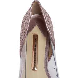 Pre Owned Sophia Webster Silver Leather And PVC Daria Ballerina Flats Size 38