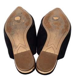 Pre Owned Sophia Webster Black Suede Bibi Butterfly Flat Sandals Size 40