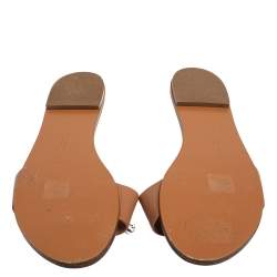 Pre Owned Sophia Webster Brown Leather Jada Tassel Flats Size 37