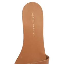 Pre Owned Sophia Webster Brown Leather Jada Tassel Flats Size 37