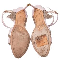 Pre Owned Sophia Webster Pink Leather Ankle Strap Sandals Size 38