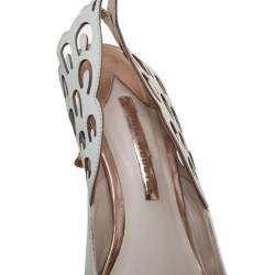 Pre Owned Sophia Webster White Leather Angel Wing Slingback Mules Size 39
