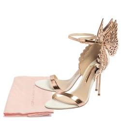 Pre Owned Sophia Webster Off White/Rose Gold Leather Evangeline Sandals Size 39