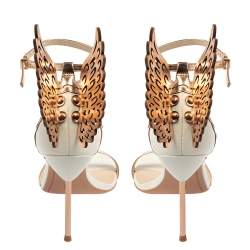 Pre Owned Sophia Webster Off White/Rose Gold Leather Evangeline Sandals Size 39