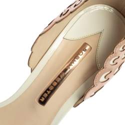 Pre Owned Sophia Webster Off White/Rose Gold Leather Evangeline Sandals Size 39