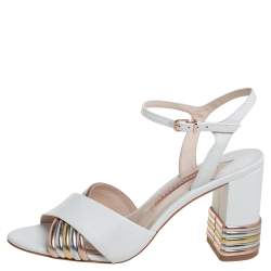 Pre Owned Sophia Webster White Leather Joy Sandals Size 39