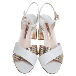 Pre Owned Sophia Webster White Leather Joy Sandals Size 39