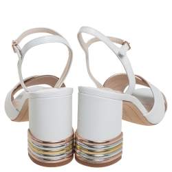 Pre Owned Sophia Webster White Leather Joy Sandals Size 39